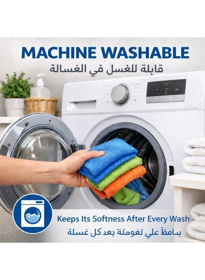 الصفحة الرئيسية الفضية منشفة تنظيف وتجفيف احترافية كبيرة 40×40 سم [16×16 بوصة] من الألياف الدقيقة 100% | خياطة دقيقة ومتينة بنسيج ذكي | فائقة النعومة وعالية الامتصاص | قابلة لإعادة الاستخدام لتنظيف الزجاج والمطبخ والأواني والحمام والسيارات | عبوة 10 قطع - Image 5